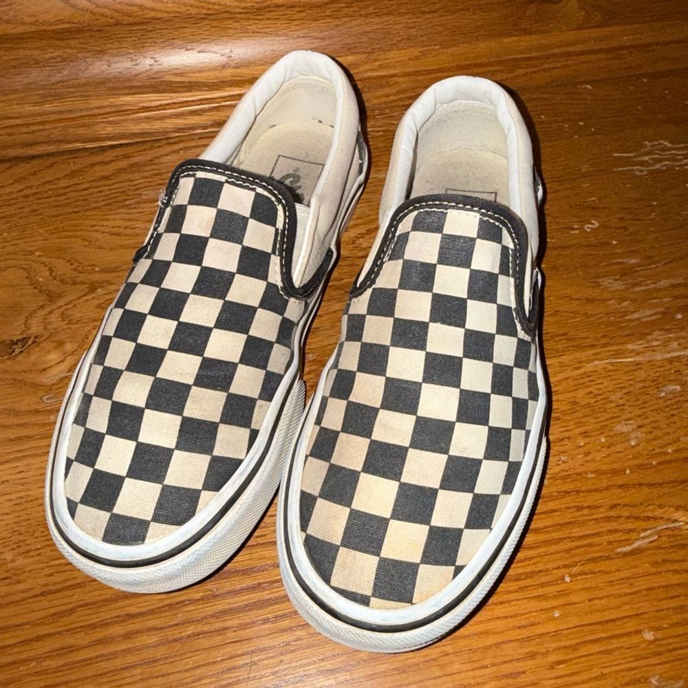Vans Slip-On Sneakers in Black and White Checkerboard Mens Size 5 1/2